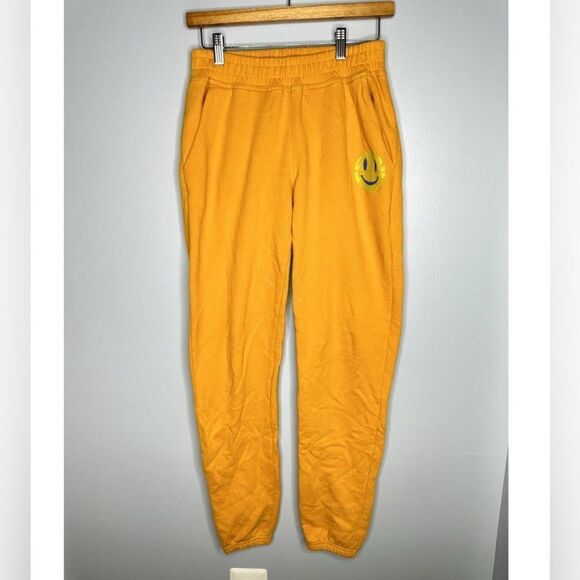 Outdoor Voices Women’s Hikers Club Sweatpants Jogger Size XS Yellow Happy Smiley - Picture 2 of 6
